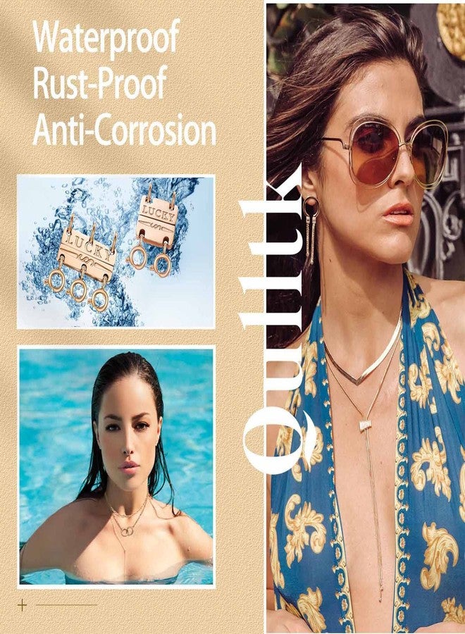 Qulltk Lucky Necklace Separator for Layering Strong Magnetic Clasps, 14K Gold and Silver Multiple Necklace Clasps for Layered Look - Image 4